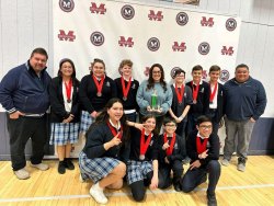 Members and coaches of the MIQ Academic Decathlon team